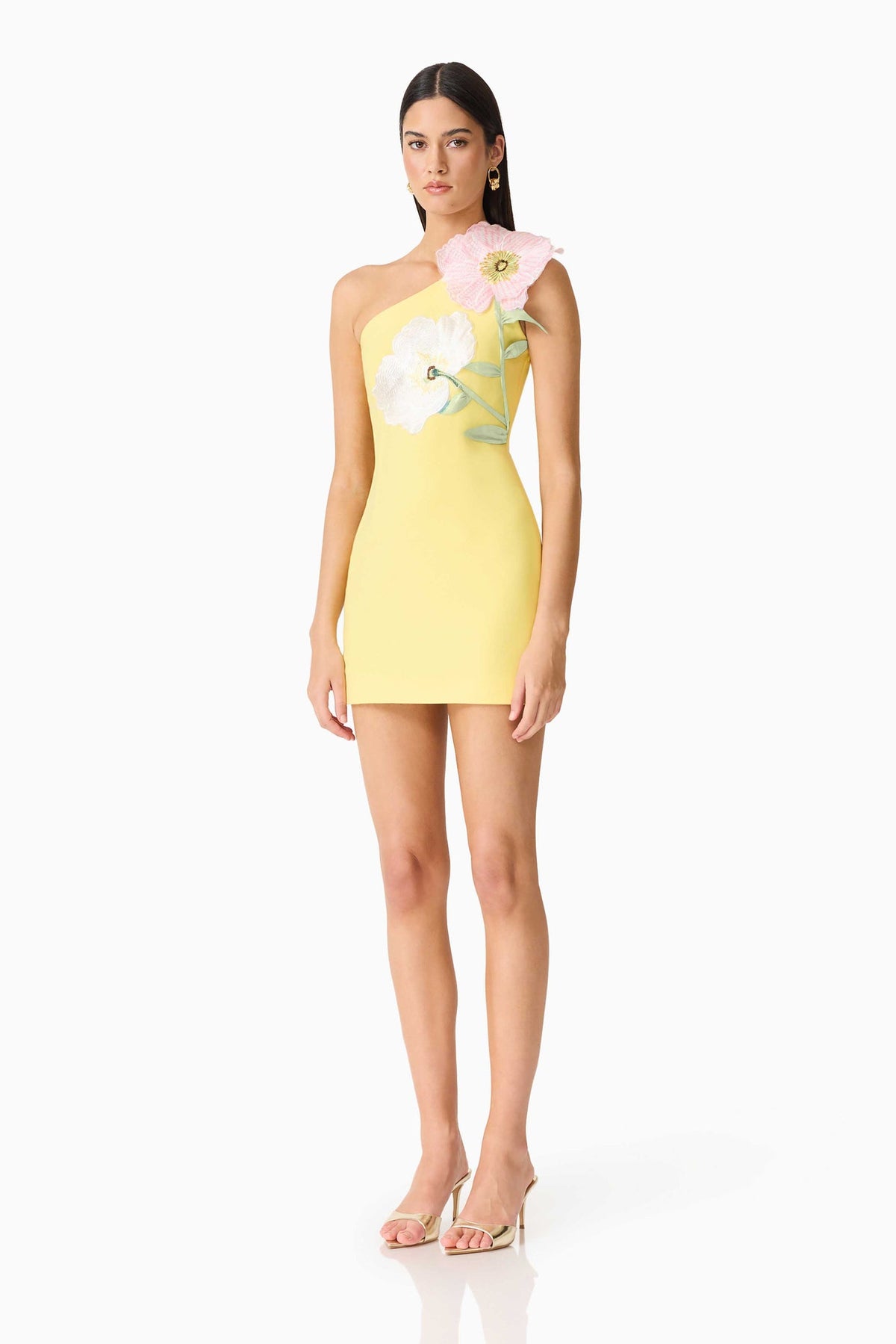HOPE ONE SHOULDER MINI DRESS - YELLOW