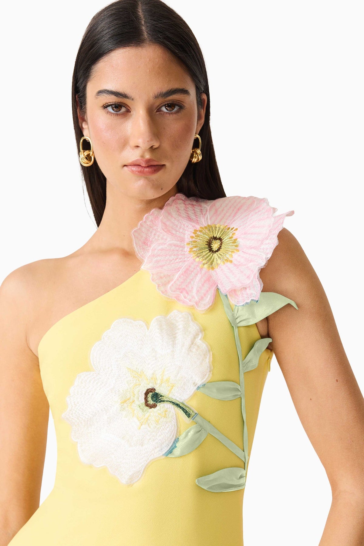 HOPE ONE SHOULDER MINI DRESS - YELLOW