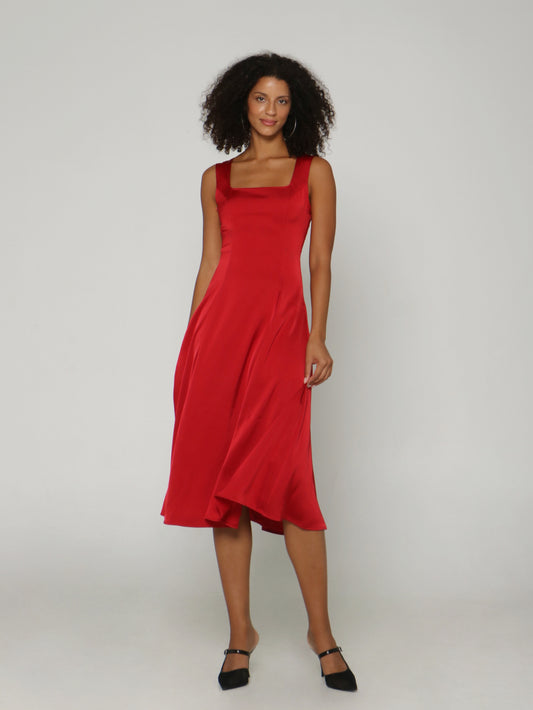 CHERRY RIBBON BACK DRESS
