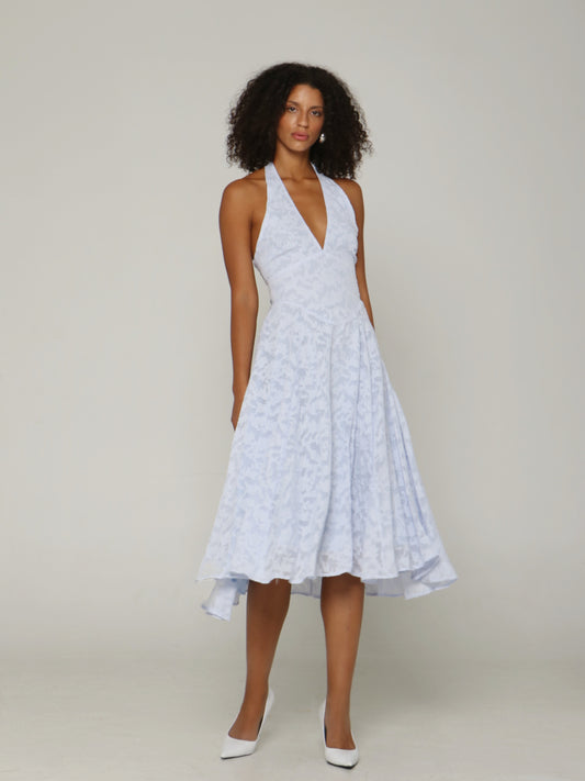 SKY HALTER MIDI DRESS