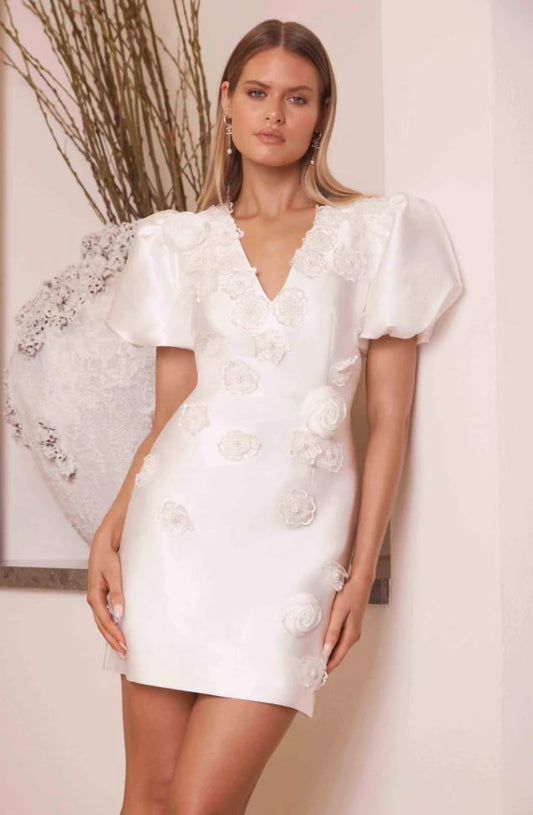 OLEANDER MINI PUFF SLEEVE DRESS