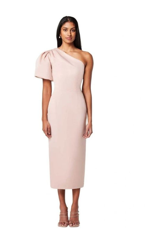 STARFIRE ONE SHOULDER MIDI DRESS
